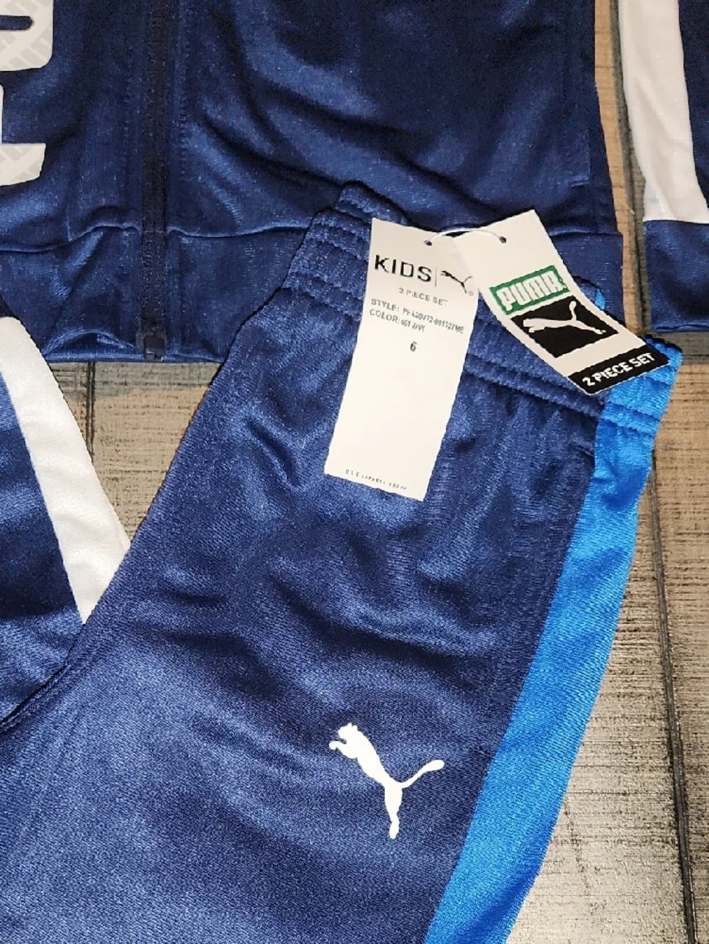 NWT Puma Navy and Royal Blue Kids Track Jacket & Pants - Picture 5 of 6